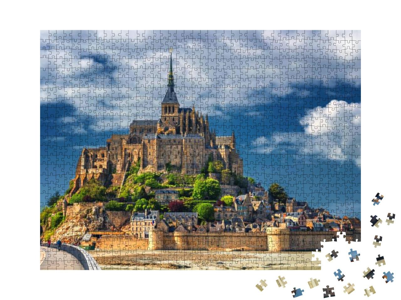 Beautiful Panoramic View of Famous Le Mont Saint-Michel T... Jigsaw Puzzle with 1000 pieces