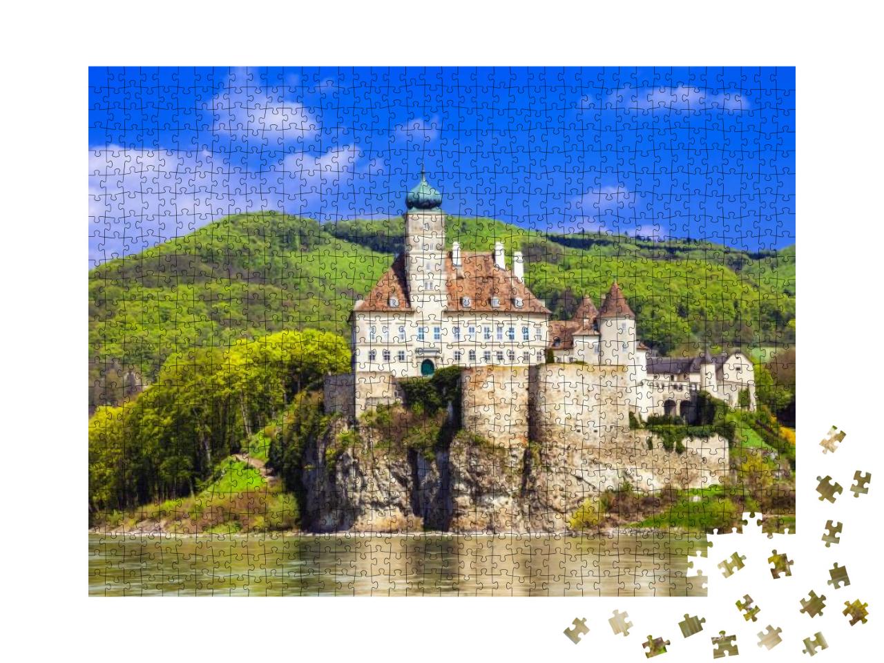 Austria, Old Abbey Castle on Danube... Jigsaw Puzzle with 1000 pieces