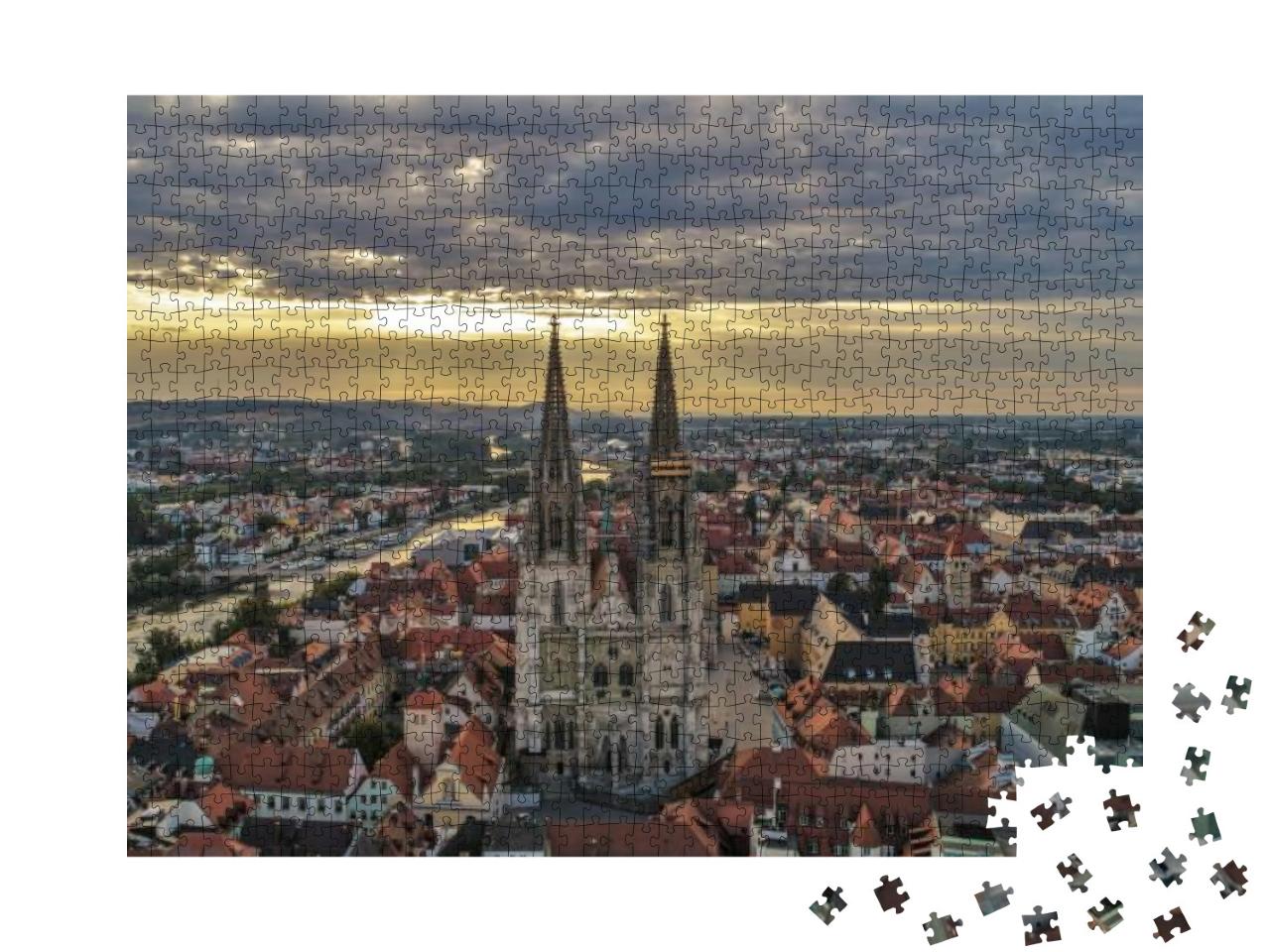 Luftaufnahme Ueber Den Dachern Von Regensburg... Jigsaw Puzzle with 1000 pieces