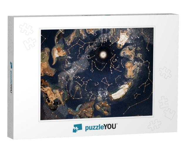 Map of Stars. Map of the Sky At Night, Constellations... Jigsaw Puzzle