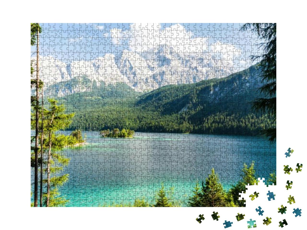 Eibsee in Front the Alps... Jigsaw Puzzle with 1000 pieces