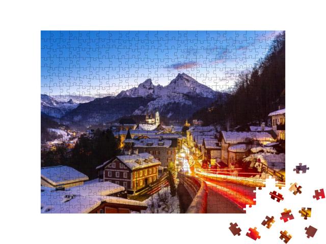 Historic Town of Berchtesgaden with Famous Watzmann Mount... Jigsaw Puzzle with 500 pieces