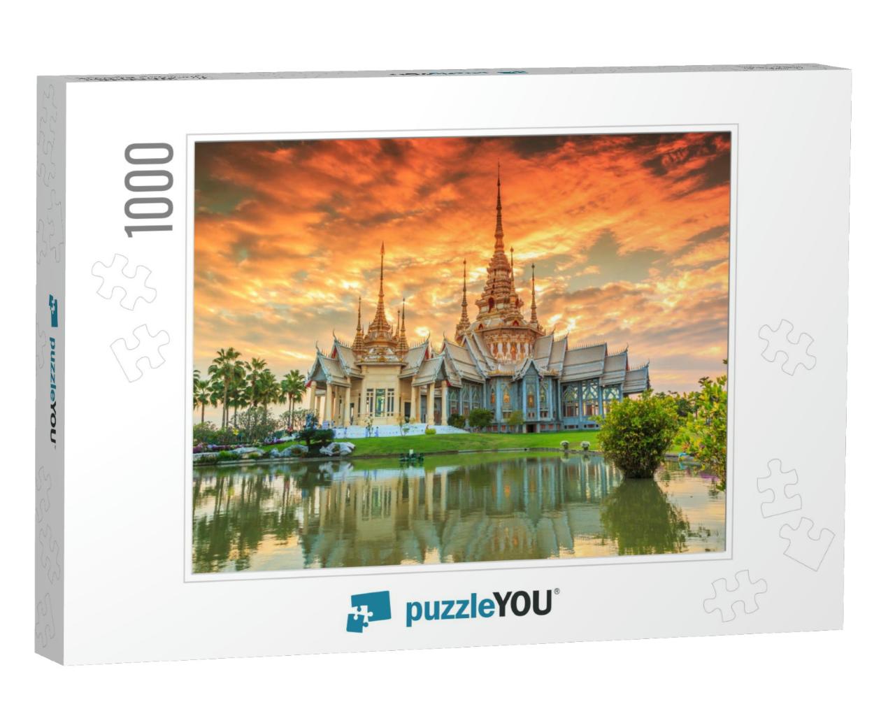 Wat Thai, Sunset in Temple Thailand, They Are Public Doma... Jigsaw Puzzle with 1000 pieces