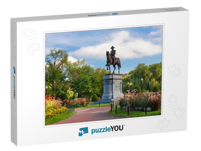 George Washington Monument At Public Garden in Boston, Ma... Jigsaw Puzzle