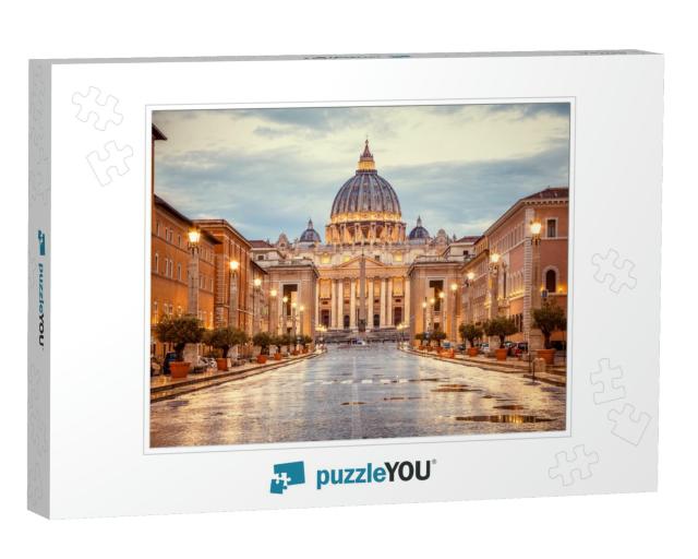 St. Peters Basilica in the Evening from Via Della Concili... Jigsaw Puzzle