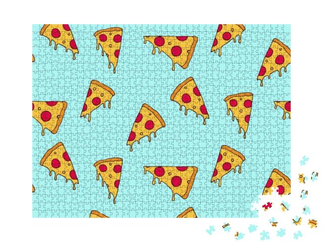 Pizza Slice Seamless Pattern... Jigsaw Puzzle with 1000 pieces