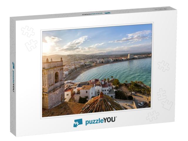 View on Peniscola from the Top of Pope Lunas Castle, Vale... Jigsaw Puzzle