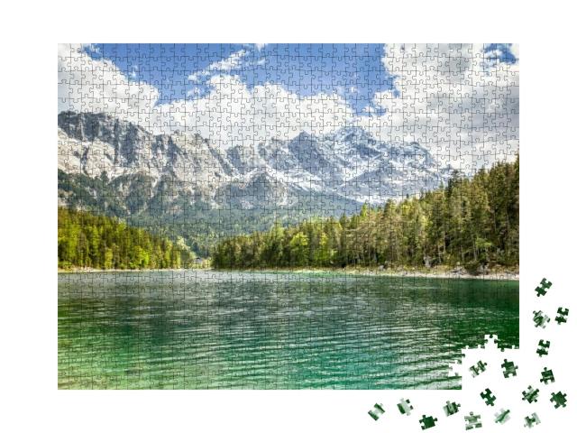 An Image of the Eibsee & the Zugspitze in Bavaria Germany... Jigsaw Puzzle with 1000 pieces