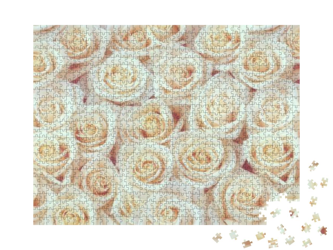 White Roses Horizontal Seamless Pattern. White Roses Arra... Jigsaw Puzzle with 1000 pieces