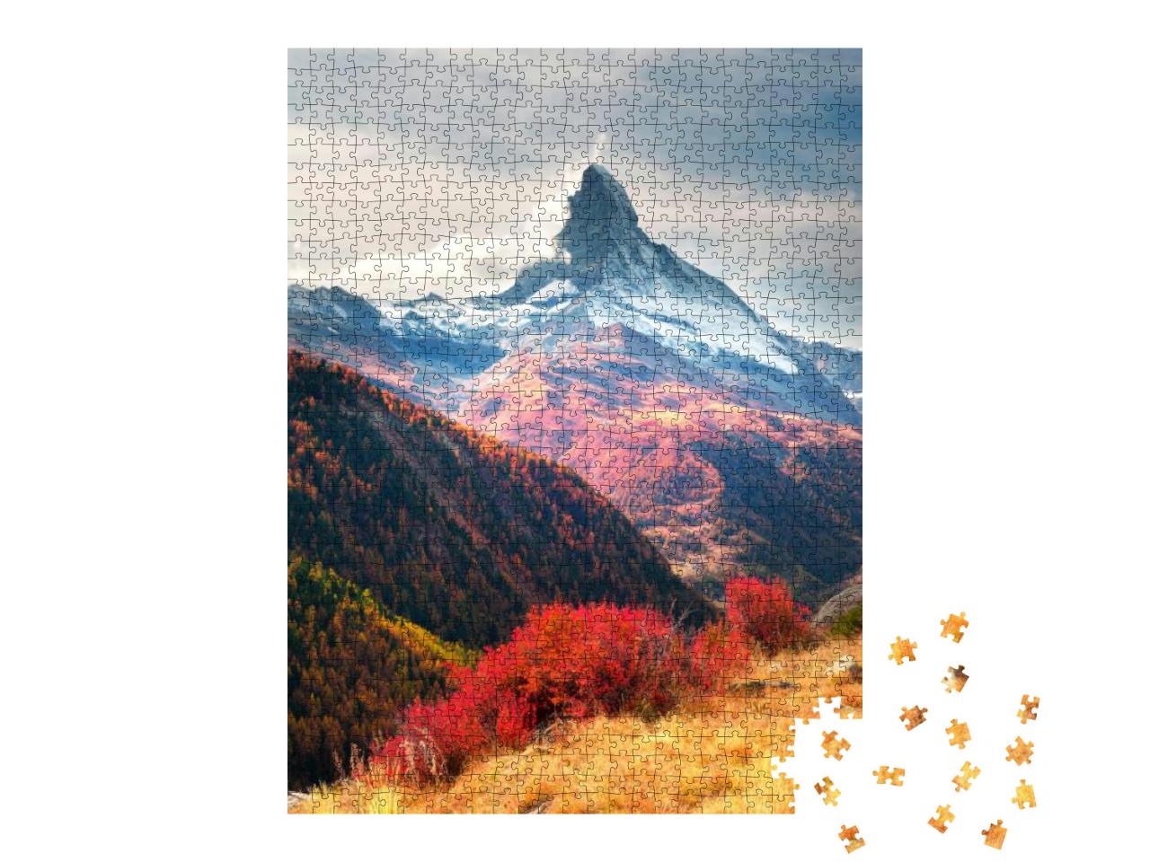 The Fall Slopes of the Resort of Zarmatt Are a Local Land... Jigsaw Puzzle with 1000 pieces