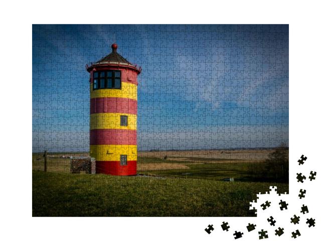 Famous Lighthouse in Krummhoern Near Greetsiel in Norther... Jigsaw Puzzle with 1000 pieces