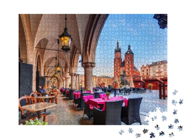 Krakow Cloth Hall & St. Mary Basilica in Poland... Jigsaw Puzzle with 1000 pieces