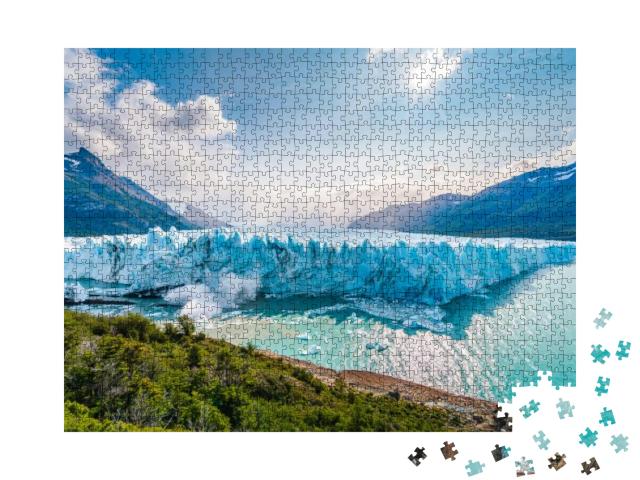 Ice Collapsing Into the Water At Perito Moreno Glacier in... Jigsaw Puzzle with 1000 pieces