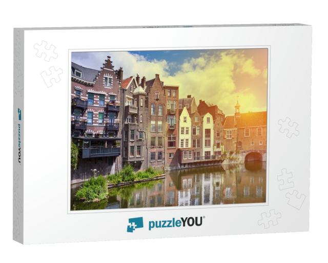 Delfshaven in Rotterdam At Sunset, Historic Center of Net... Jigsaw Puzzle