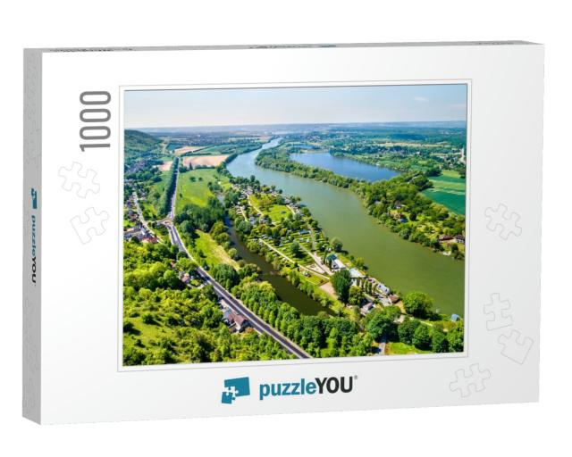 Aerial View of the Seine River At Chateau Gaillard in Nor... Jigsaw Puzzle with 1000 pieces