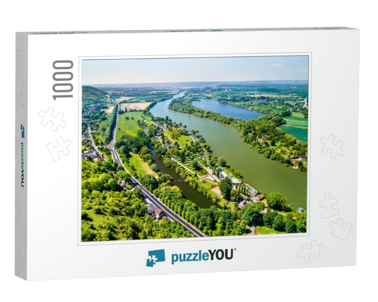Aerial View of the Seine River At Chateau Gaillard in Nor... Jigsaw Puzzle with 1000 pieces