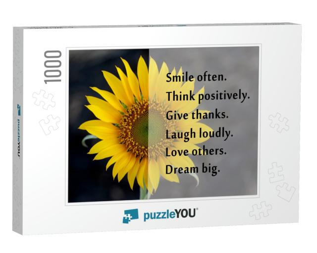Inspirational Motivational Words - Smile Often. Think Pos... Jigsaw Puzzle with 1000 pieces