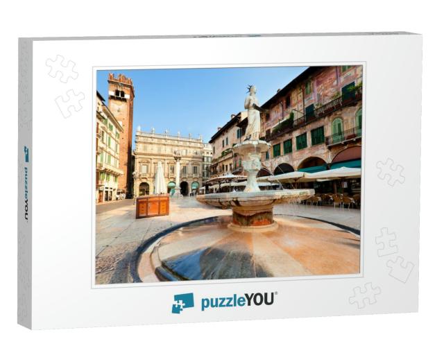 View of the Piazza Delle Erbe in Center of Verona City, I... Jigsaw Puzzle