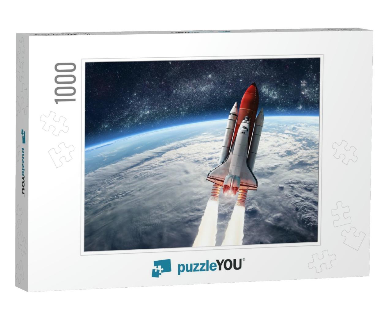 Space Shuttle Launch in the Open Space Over the Earth. Oc... Jigsaw Puzzle with 1000 pieces