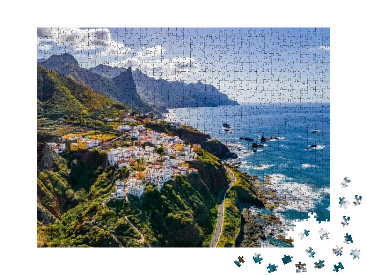Landscape with Coastal Village At Tenerife, Canary Island... Jigsaw Puzzle with 1000 pieces