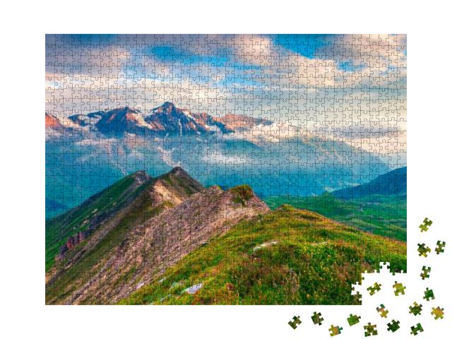 Summer Morning View of Grossglockner Mountain Range from... Jigsaw Puzzle with 1000 pieces