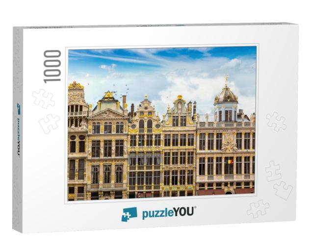 The Grand Place in Brussels in a Beautiful Summer Day, Be... Jigsaw Puzzle with 1000 pieces