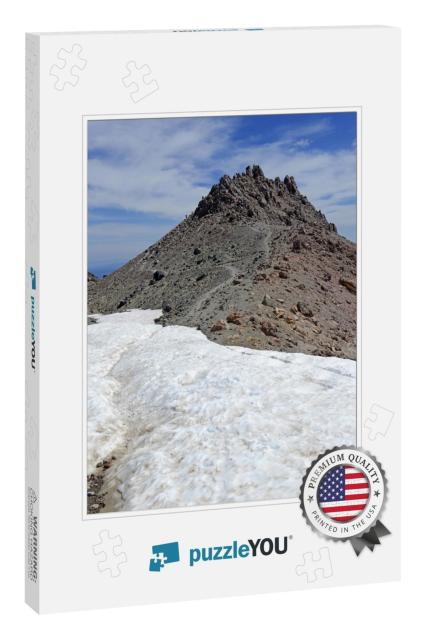 Lassen Peak in Lassen Volcanic National Park, Located on... Jigsaw Puzzle