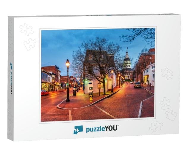 Annapolis, Maryland, USA Downtown Cityscape on Main Street... Jigsaw Puzzle