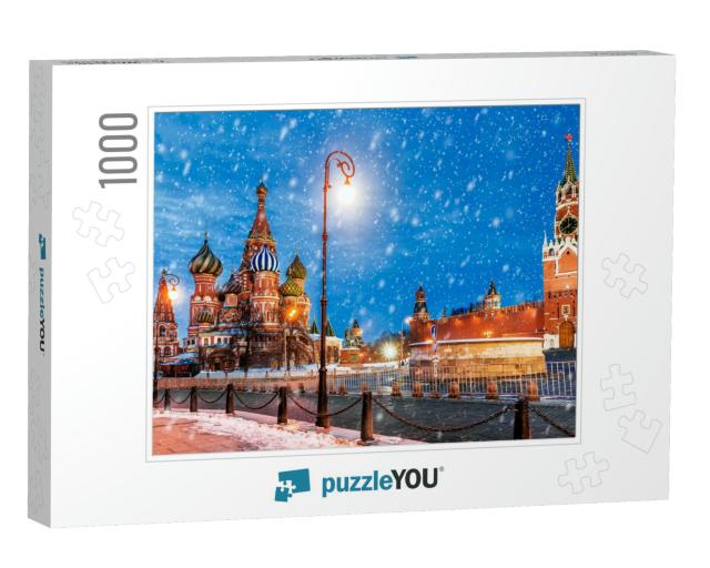 Christmas in Moscow. Winter View Red Square in Moscow... Jigsaw Puzzle with 1000 pieces