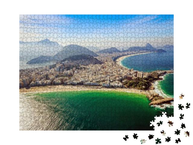 Aerial View of Famous Copacabana Beach & Ipanema Beach in... Jigsaw Puzzle with 1000 pieces