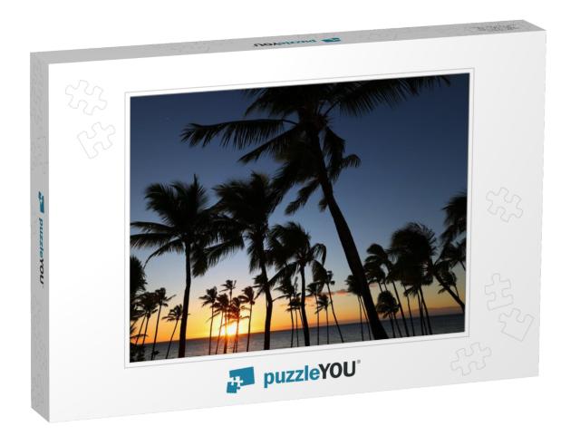 Beautiful Sunset on the Big Island, Kohala Coast, Waikolo... Jigsaw Puzzle