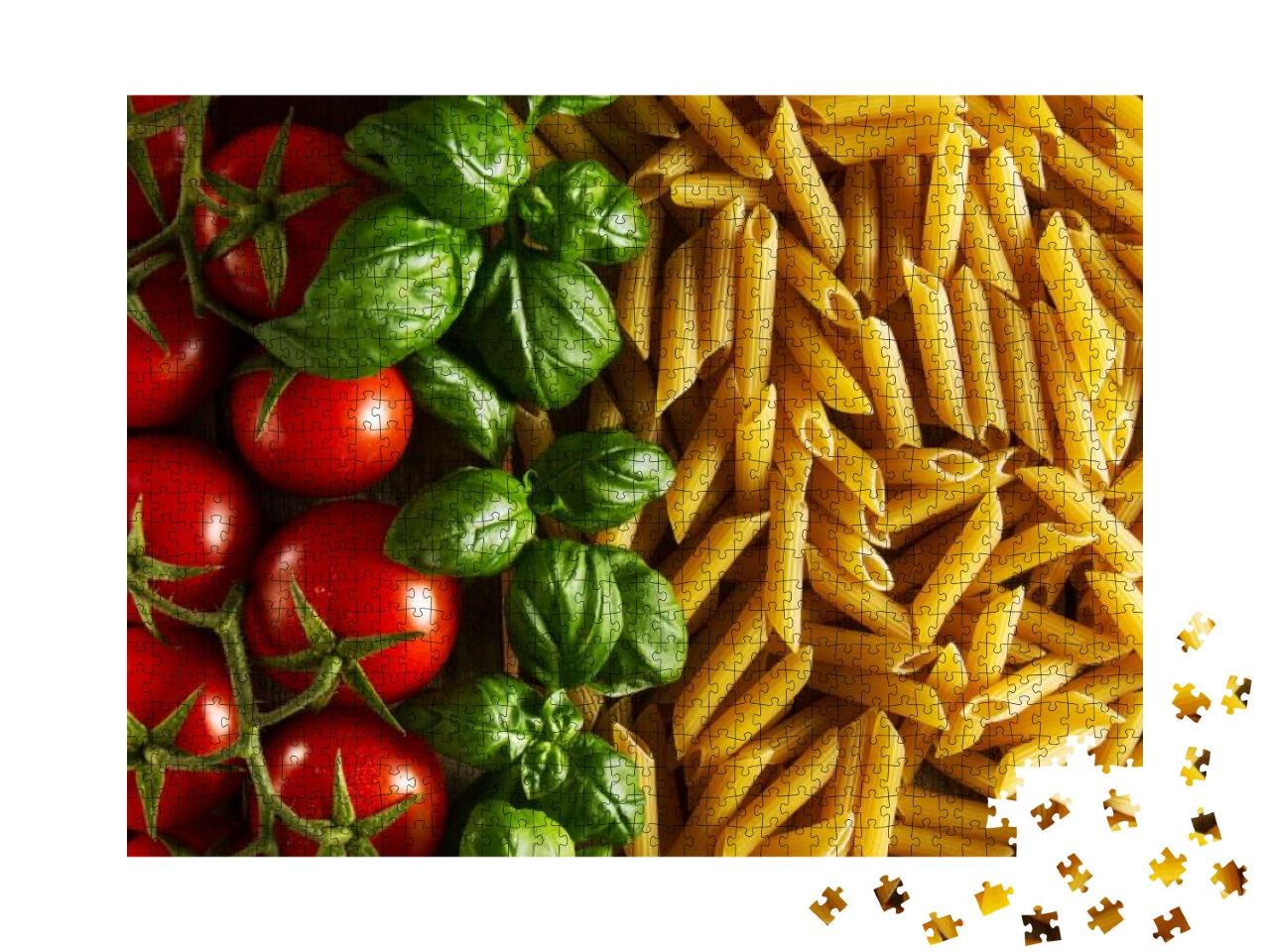 Beautiful Tasty Colorful Pattern of Italian Pasta, Tomato... Jigsaw Puzzle with 1000 pieces