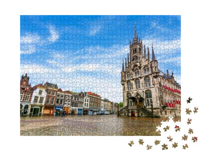 Gouda Town Hall on Market Square, Netherlands... Jigsaw Puzzle with 1000 pieces