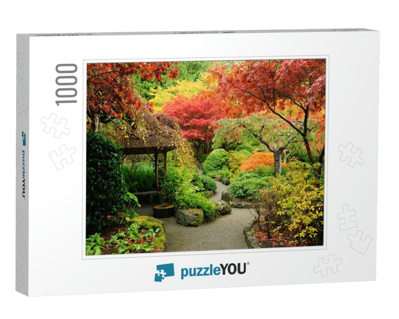 Autumnal Japanese Garden in Victoria, Vancouver Island, B... Jigsaw Puzzle with 1000 pieces