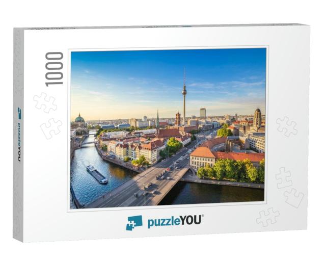 Aerial View of Berlin Skyline & Spree River in Beautiful... Jigsaw Puzzle with 1000 pieces