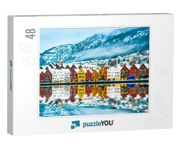 View on Bruges. Bergen Norway... Jigsaw Puzzle with 48 pieces
