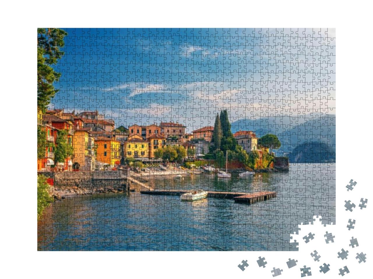 Varenna Scenic Sunset View in Como Lake, Italy... Jigsaw Puzzle with 1000 pieces
