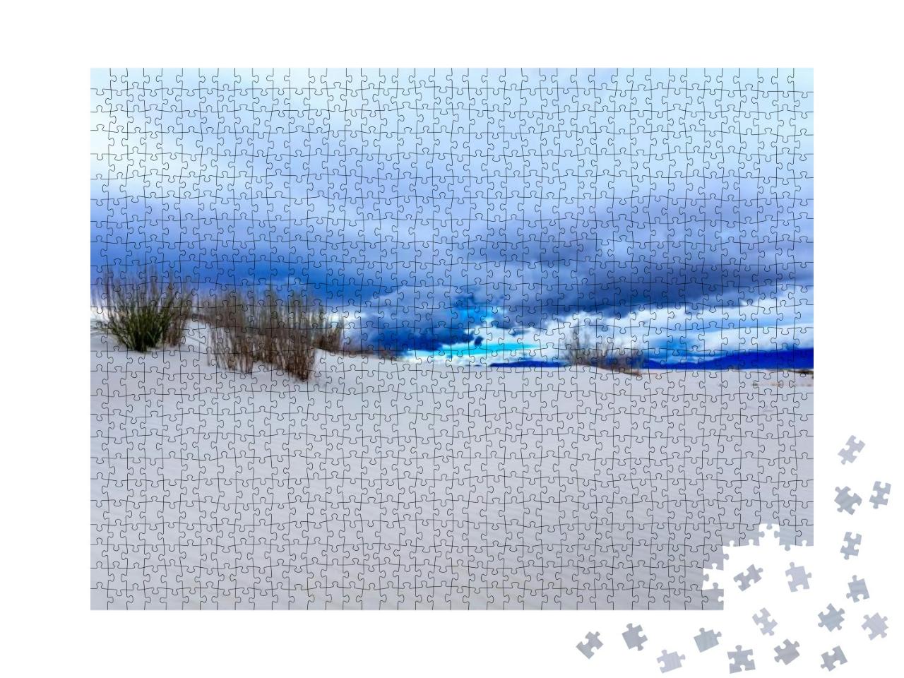 White Sand Dunes & Blue Skies At White Sands National Mon... Jigsaw Puzzle with 1000 pieces
