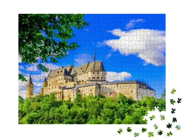 Vianden Castle & Vianden City, Luxembourg... Jigsaw Puzzle with 1000 pieces
