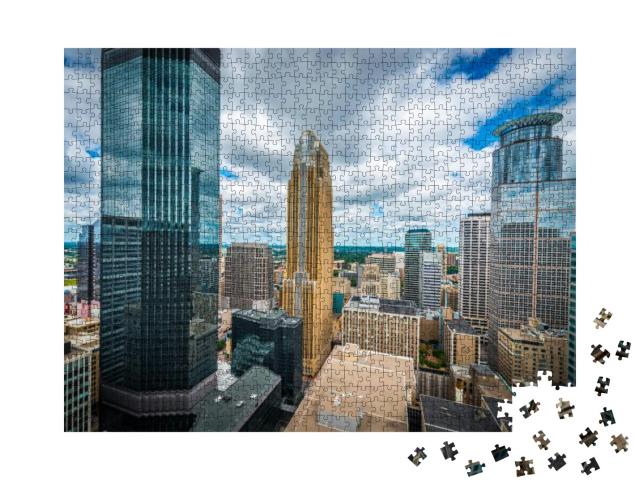 Downtown Minneapolis & Surrounding Urban... Jigsaw Puzzle with 1000 pieces