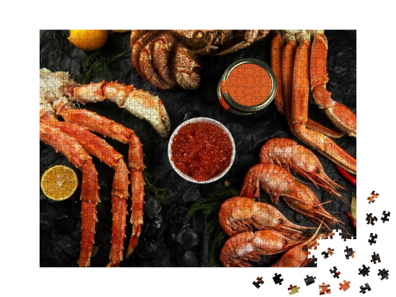 Set of Seafood Red & Black Caviar, Limb of Hair... Jigsaw Puzzle with 1000 pieces