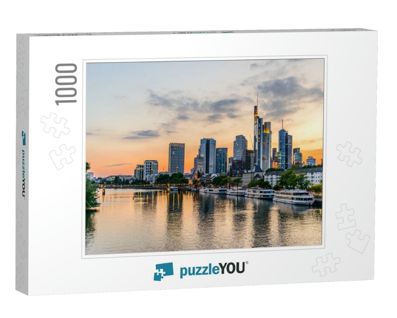 Beautiful View on Frankfurt Am Main European Finance Cent... Jigsaw Puzzle with 1000 pieces