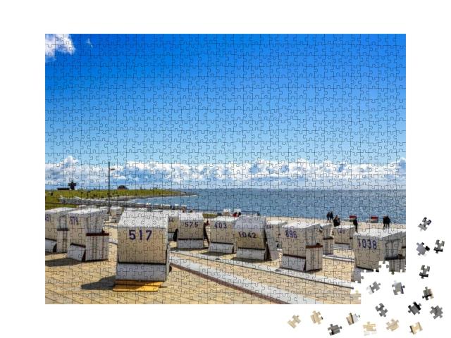 Beach in Buesum, North Sea, Germany... Jigsaw Puzzle with 1000 pieces