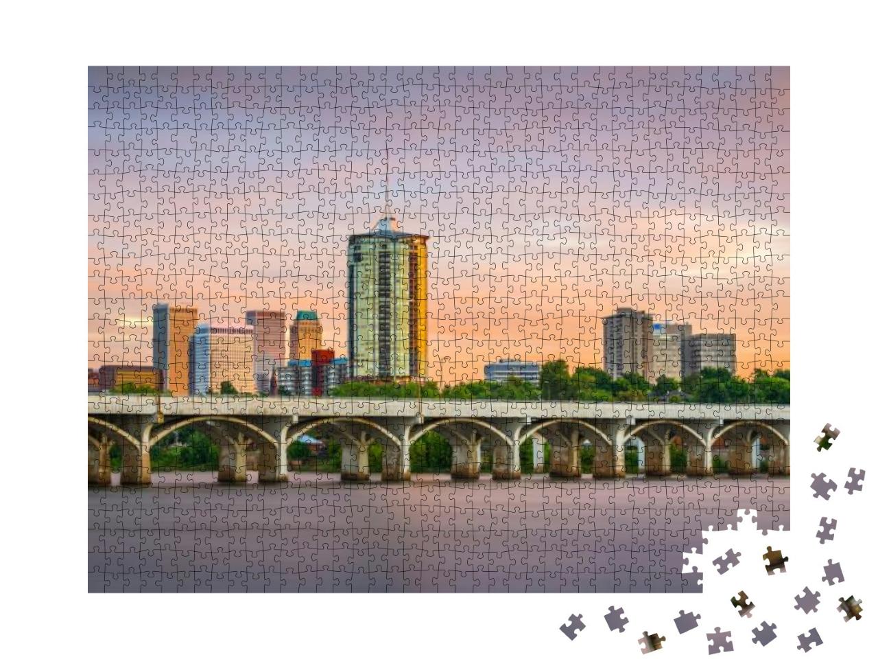 Tulsa, Oklahoma, USA Downtown Skyline on the Arkansas Rive... Jigsaw Puzzle with 1000 pieces