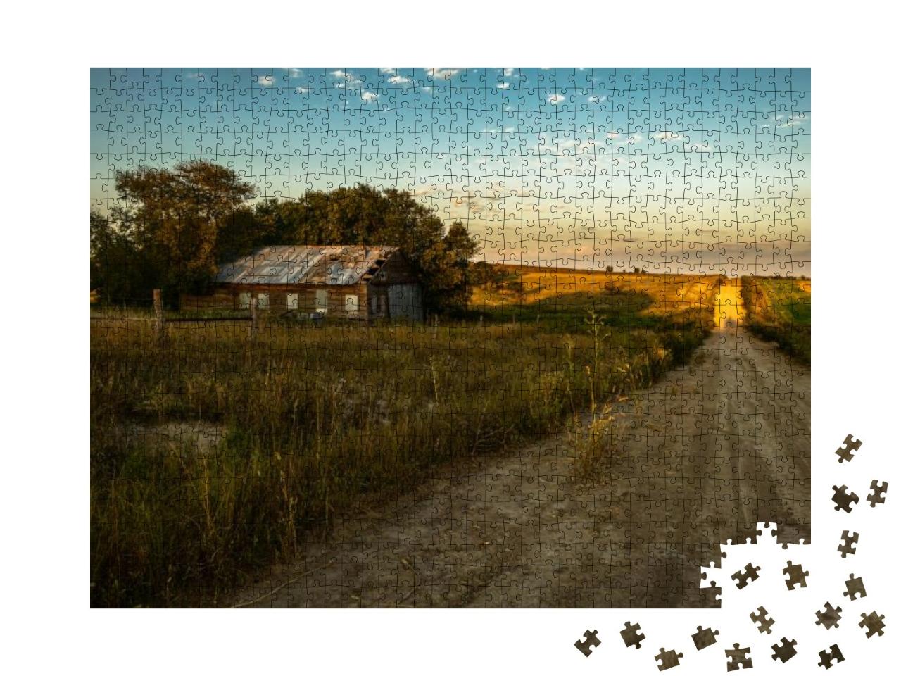 Dirt Road At Sunset in Phillipsburg, Kansas... Jigsaw Puzzle with 1000 pieces