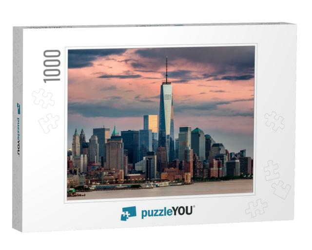 Lower Manhattan & One World Trade Center in New York City... Jigsaw Puzzle with 1000 pieces
