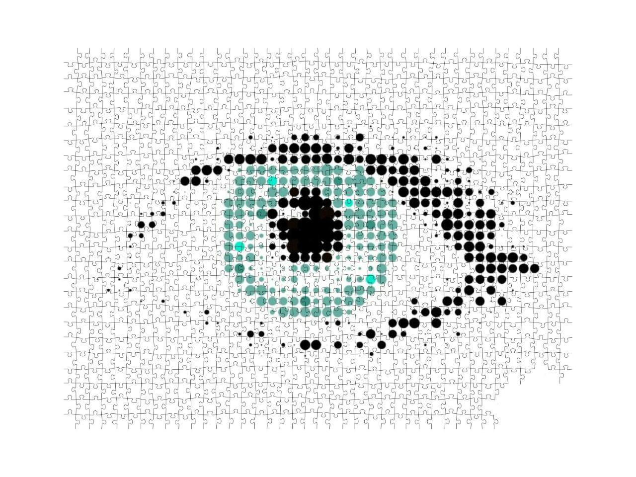 The Human Eye, a Drawing in a Modern Halftone Style. Flat... Jigsaw Puzzle with 1000 pieces