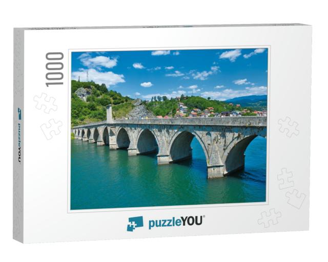 The Mehmed Pasa Sokolovic Bridge Over the Drina River in... Jigsaw Puzzle with 1000 pieces