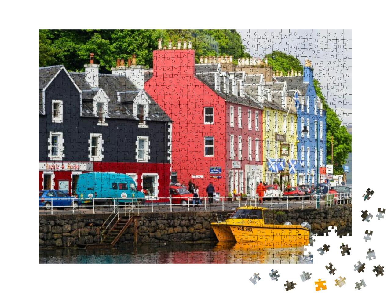 City Street At Colorful Houses in the Port of Tobermory i... Jigsaw Puzzle with 1000 pieces