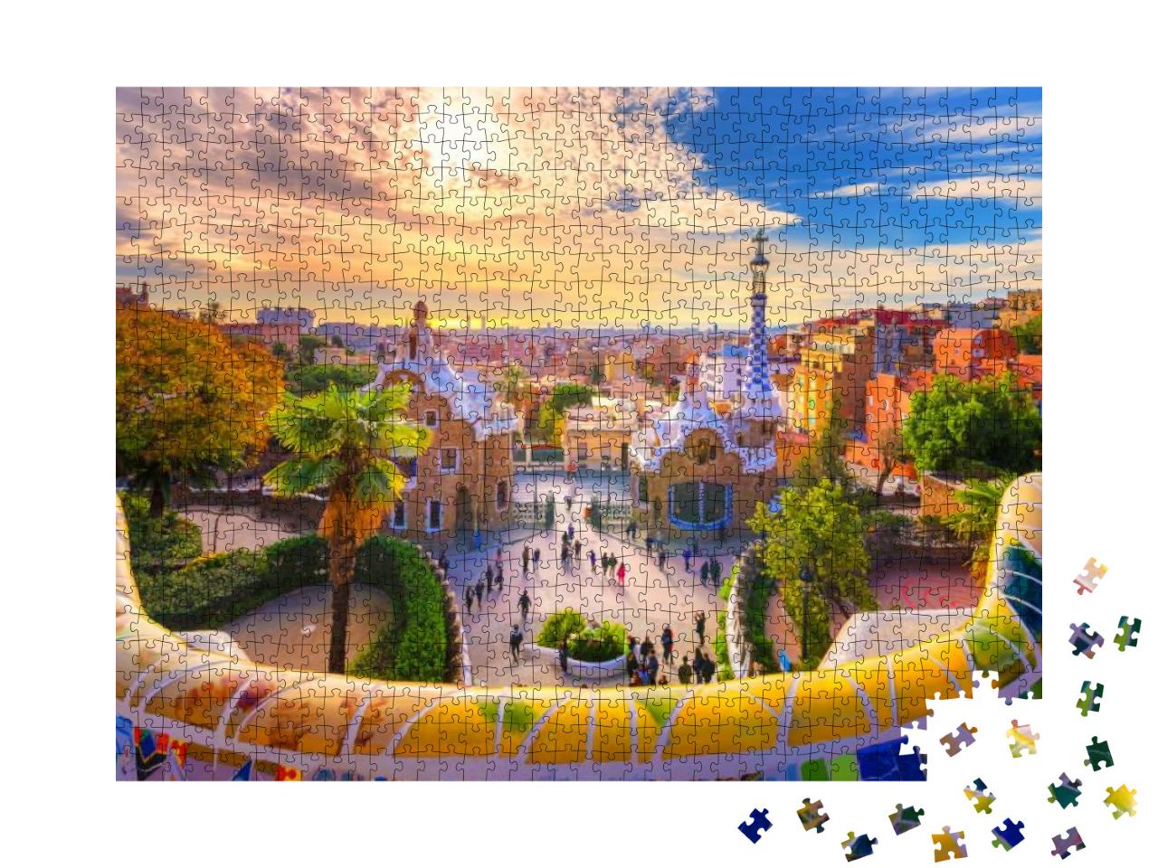 View of the City from Park Guell in Barcelona, Spain... Jigsaw Puzzle with 1000 pieces